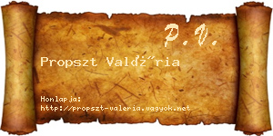 Propszt Valéria névjegykártya